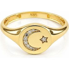 Sembol Gold 14 Ayar Ay Yıldız Altın Yüzük