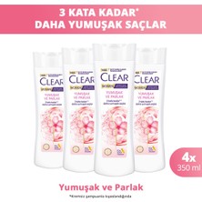 Clear Women Kepeğe Karşı Etkili Şampuan Yumuşak ve Parlak 350 ml X4