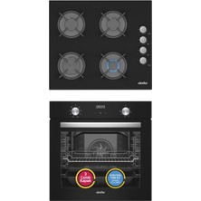 Simfer 0+8 Fonksiyon Qs Dijital Siyah 2'li Ankastre Set (8208 Fırın + 3500 Ocak)