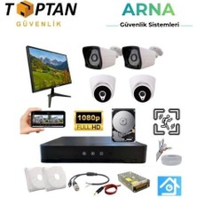 Ankaverse 2 Dış 2 Iç Kameralı Monitör ve 1 Tb HDD Dahil Ahd Güvenlik Kamerası Seti