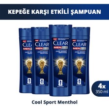 Clear Men Kepeğe Karşı Etkili Şampuan Cool Sport Menthol 350 ml X4