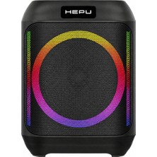 HEPU HP-984 Taşınabilir Bluetooth Hoparlör – 6.5” Hoparlör 10W Güç RGB Işık TWS Destekli