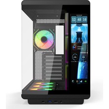 Gametech Vision 12 Inç LCD Ekranlı, Kumandalı, 7X120MM Argb Fanlı Gaming Akvaryum Kasa – Siyah