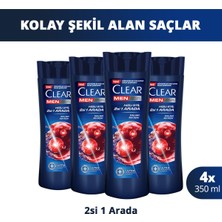 Clear Men Kepeğe Karşı Etkili Şampuan Hızlı Stil 2si 1 Arada 350 ml X4