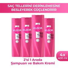 Elidor Şampuan ve Saç Bakım Kremi Güçlü ve Parlak 400 ml X4