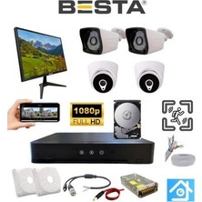 Ankaverse 2 Dış 2 Iç Kameralı Monitör ve 1 Tb HDD Dahil Ahd Güvenlik Kamerası Seti