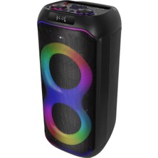 HEPU HP-117 Partybox Bluetooth Hoparlör – 2×6.5” Hoparlör 40W Güç RGB Işık TWS Destekli