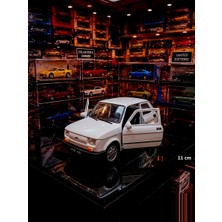 Oyuncak Sahili Fiat 126 P Klasik Diecast Metal Araba Kapılar Açılır 11CM Çekbırak Orjnal Koleksiyon Model Metalic Beyaz
