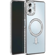 Ankaverse®  Samsung Galaxy A06 Joke Simli Magneticsafe Kılıf - Gümüş