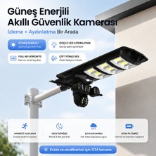 Uninet Solar 4G Kamera 2 Kameralı Güneş Enerjili Sokak Lambası Alarm Hareket Algılayıcılı Güneş Enerjili Kamera