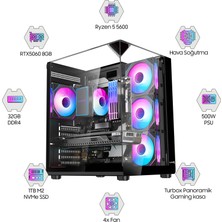 Dragos DRX7927 Ryzen 5 5600 32GB Ram 1tb M2 Nvme SSD Gigabyte Windforce Gigabyte Windforce 8gb RTX5060 Oem Paket