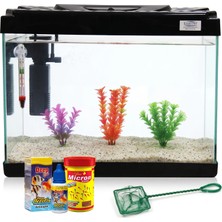 Kanki Pet KP5018 50 cm Hazır Set Akvaryum 26 Litre Siyah Full Ekipman