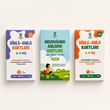 Ananas Kids Okuduğunu Anlama Kartları - Dinle Anla Kartları 4-6 Yaş- Dinle Anla Kartları 0-4 Yaş
