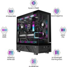 Dragos DRX7928 Ryzen 5 7500F 16GB Ddr5 512GB M2 Nvme SSD Gigabyte Windforce Gigabyte Windforce 8gb RTX5060 Oem Paket