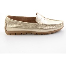 Bambi Gold Hakiki Deri Kadın Loafer Ayakkabı K01680000103