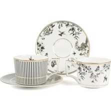 Mikasa Moor Fili E Fiori Siyah Beyaz 2li Çay Seti 220 cc