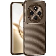 Ankaverse®  Tecno Spark 30C Kılıf Auto Focus Karbon Kapak - Kahverengi