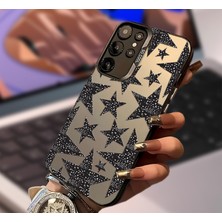 Powerfox Samsung Galaxy S24 Plus / S25 Plus Uyumlu Silikon Kenar Sert Arka Anti Düşme Kılıfı Yıldız Desenleri MK01A