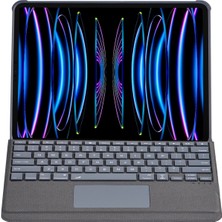 Ankaverse®  T5509D iPad Pro 12.9 (2022) Kılıf Palermo Ledli Klavyeli Standlı Tablet Kılıfı - Siyah