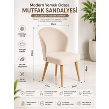 Karlı 2 Adet Babyface Yönsüz Kumaş Ceviz Ahşap Ayaklı Modern Yemek Odası Mutfak Sandalyesi