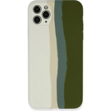 Ankaverse®  iPhone 11 Pro Kılıf Ebruli Lansman Silikon - Beyaz-Yeşil