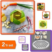 Empressco Plastik Katlanır Sağlıklı Haşlama Buharda Pişirme + 61 Bölmeli Pratik Mantı Kalıbı - 2li Set U8V3Q2