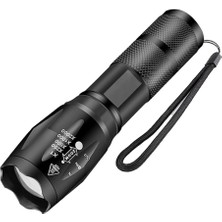 Drop Tedarik Gold Orion KM-108 T6 LED Şarjlı El Feneri 5 Modlu 200 Metre Işık Mesafesi
