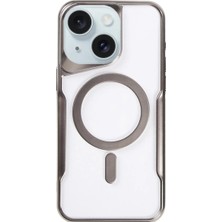 Ankaverse®  iPhone 15 Plus Kılıf Boyi Magsafe Silikon Kapak - Titan Gri