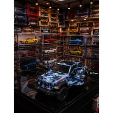 Oyuncak Sahili Jeep Wrangler Rubicon Metal Orjnal Koleksiyon 12.5cm Model Jip Kapıları Açılır Metalic Askeri Blue Çekbırak