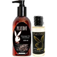 Playboy Aromaterapi Çikolata Massage Oil 120 ml + Vanilya Aromalı Massage Vücut Masaj Yağı 50 ml