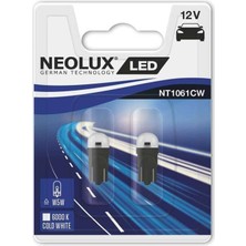Neolux W5W T10 LED Park Ampulü 12V 6000K Beyaz 2'li Plaka ve Iç Aydınlatma