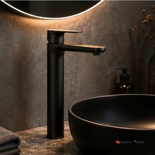 Kale Zero Mat Siyah Yüksek Lavabo Bataryası