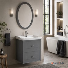 Kale Miro 65 Cm Mat Gri Banyo Dolabı Takımı