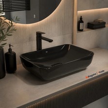 Kale Zero 2.0 60x40 Cm Siyah Dikdörtgen Çanak Lavabo