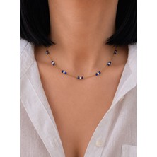 Sun Jewellery Lapis Lazuli Doğal Taş Detaylı Paslanmaz Çelik Gold Kadın Kolye