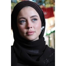 Hürrem Bone Kahve Arkadan Bağlamalı Aqualina Şal Hafif Suya Dayanıklı Şifon Çapraz Üç Bantlı 2514_14