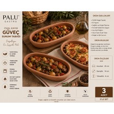 Palu Gastro  Oval Kayık Güveç 25 cm - %100 Doğal Toprak Fırın Kabı