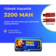 Ümit Maker Medion Md 16192 3200 Mah 10.8V Robot Süpürge Batarya