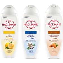 Hacı Şakir Şampuan 500 ml 3 Lü Karma Set / Limon - Hindistan Cevizi - Badem