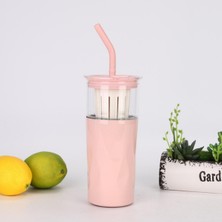 Tohana H2o 5'i 1 Yerde Çelik Pipetli Cam Detox Kupa Temizleyici Hediyeli 650 Ml Beyaz