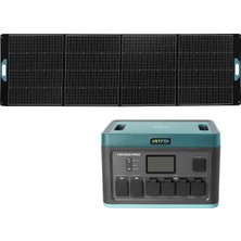 Antfea H2400 Pro Taşınabilir Güç Kaynağı + 300W Taşınabilir Güneş Paneli [ 2.4 Kw / 1.8 Kwh / 300 W ]