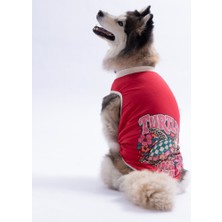 Pawstar Kırmızı Turtley Over It Büyük Köpek Tişörtü - Köpek Kıyafeti (15 Kg-45 Kg)