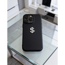 Zaytoon Dolar Sembolu Beyaz Rengi Telefon Sticker – 3D Metal Tasarım, Arka Süs A300140