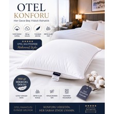 Viscolog Otel Konforu Rahat Mikrojel Yastık %100 Pamuk Kumaş 900 gr Dolgu Hipoalerjenik Nefes Alan 50X70 cm (Tela Çantalı)