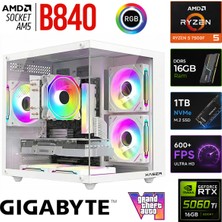 Xaser Monark X60 Ryzen 5 7500F/16GB RTX5060 Ti/1tb M.2 Nvme SSD /16GB Ddr5 Beyaz-Gaming Oem Oyuncu Paket