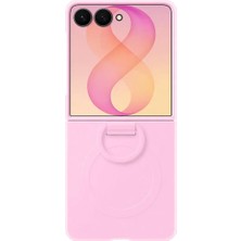 Samsung Galaxy Z Flip8 Silikon Yüzüklü Magnet Kılıf - Pembe