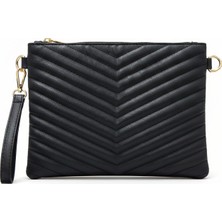 Sanmorris Kadın Suni Deri Siyah Mat Ayarlanabilir Çapraz Ve El Askılı Portföy, Clutch Çanta