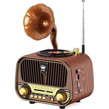 Marvielle Gramofon Görünümlü Bluetooth ve Mp3 Radyo ile Retro Şıklık - Nostaljik Radyo