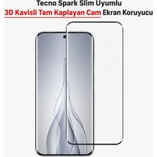 Dexmon Tecno Spark Slim Uyumlu 3D Kavisli Tam Kaplayan Cam Ekran Koruyucu