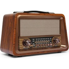 Marvielle Gerçek Ahşap Eskitme Radyo, Bluetooth ve USB Bağlantılı - Nostaljik Radyo